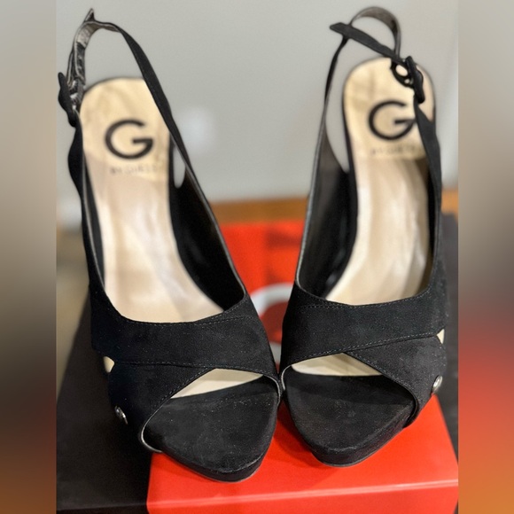 G by Guess women’s black fabric high heels size 8 - Picture 2 of 6